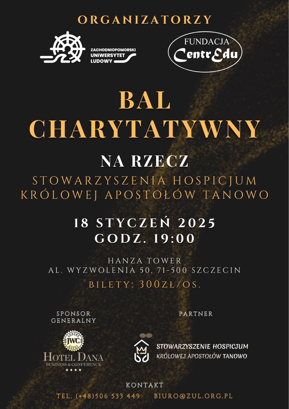 Bal Charytatywny na rzecz Stowarzyszenia Hospicjum Kr\u00f3lowej Aposto\u0142\u00f3w Tanowo 