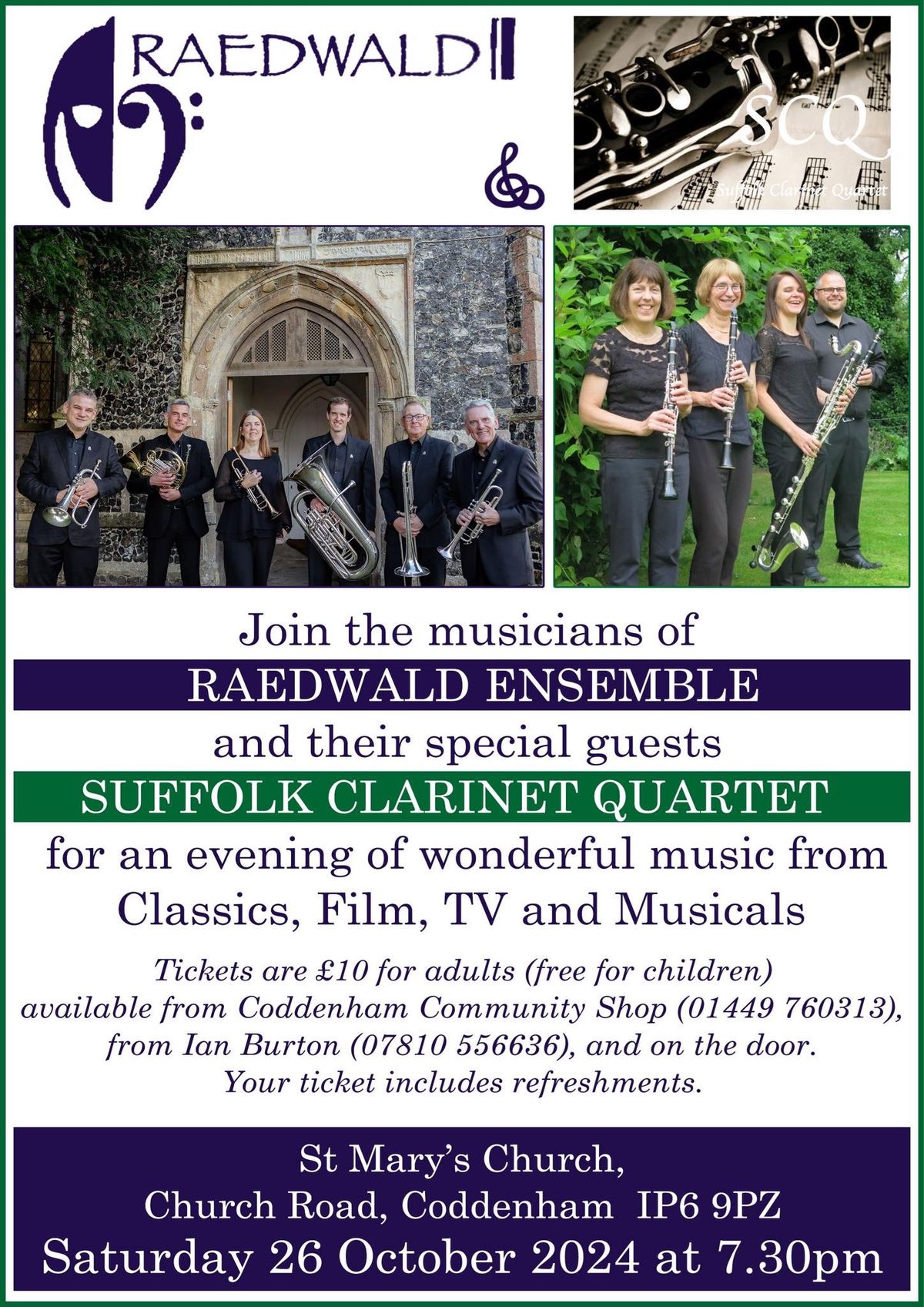 Concert with Suffolk Clarinet Quartet