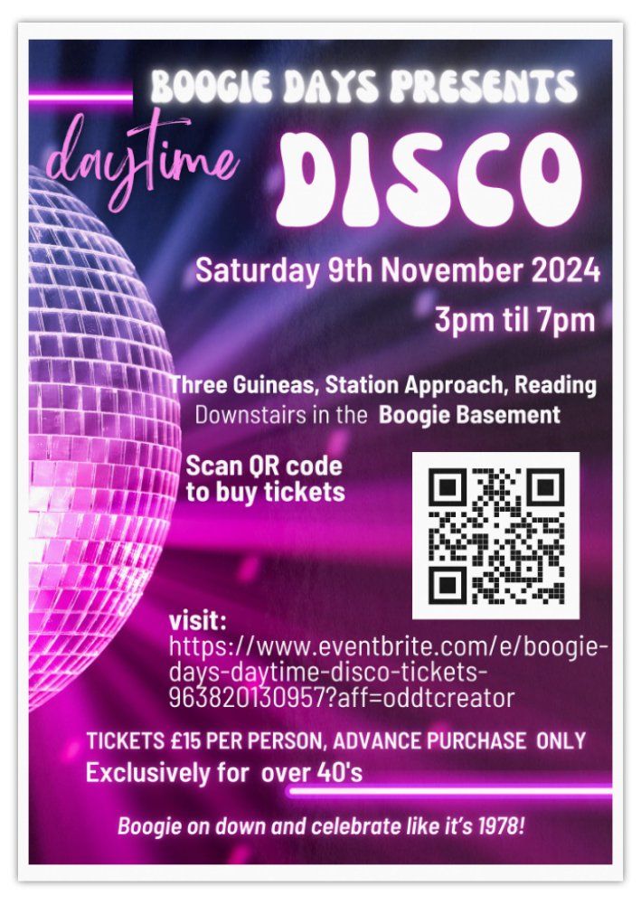 Boogie Days Daytime Disco comes to Reading!