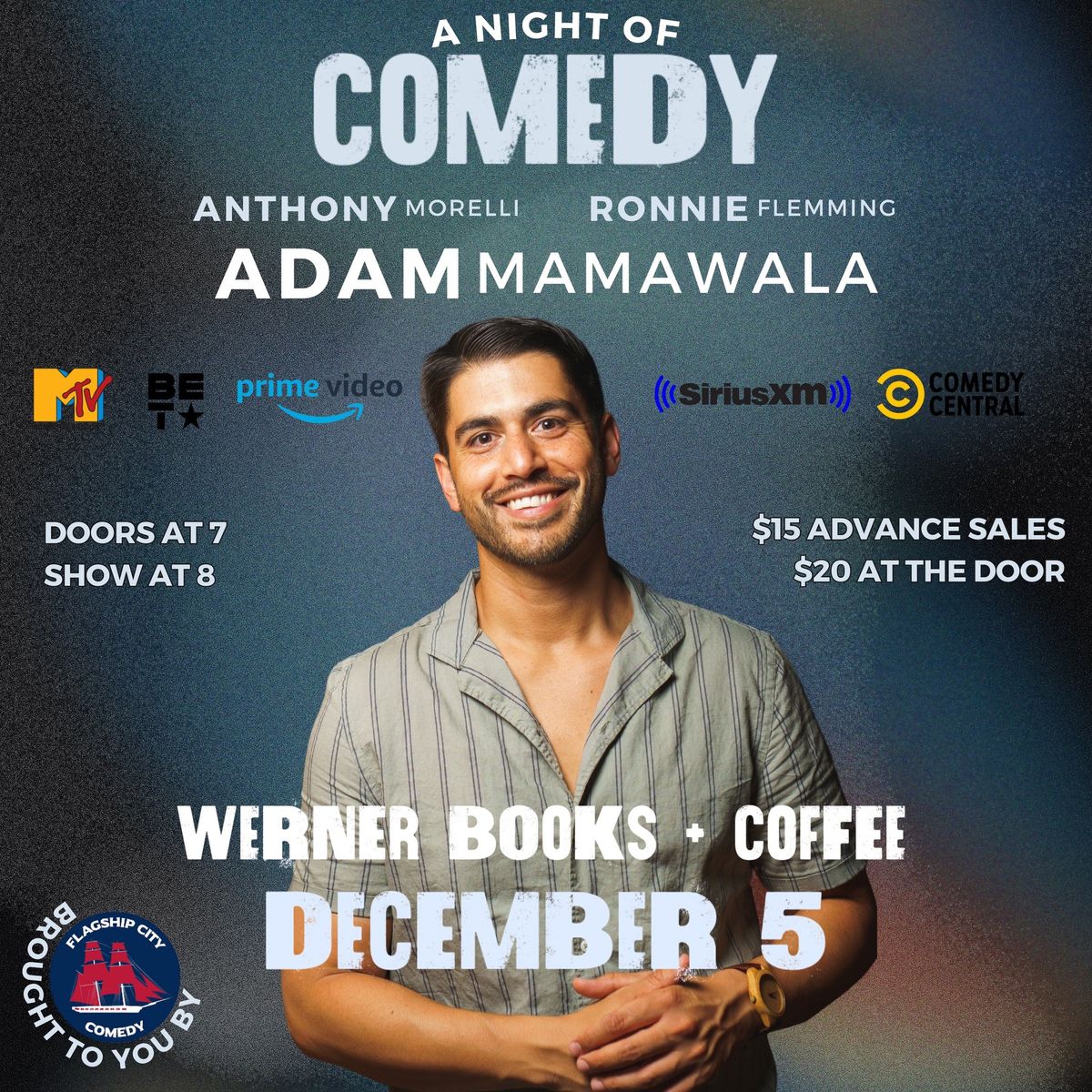 Headliner Adam Mamawala at Werner Books and Coffee