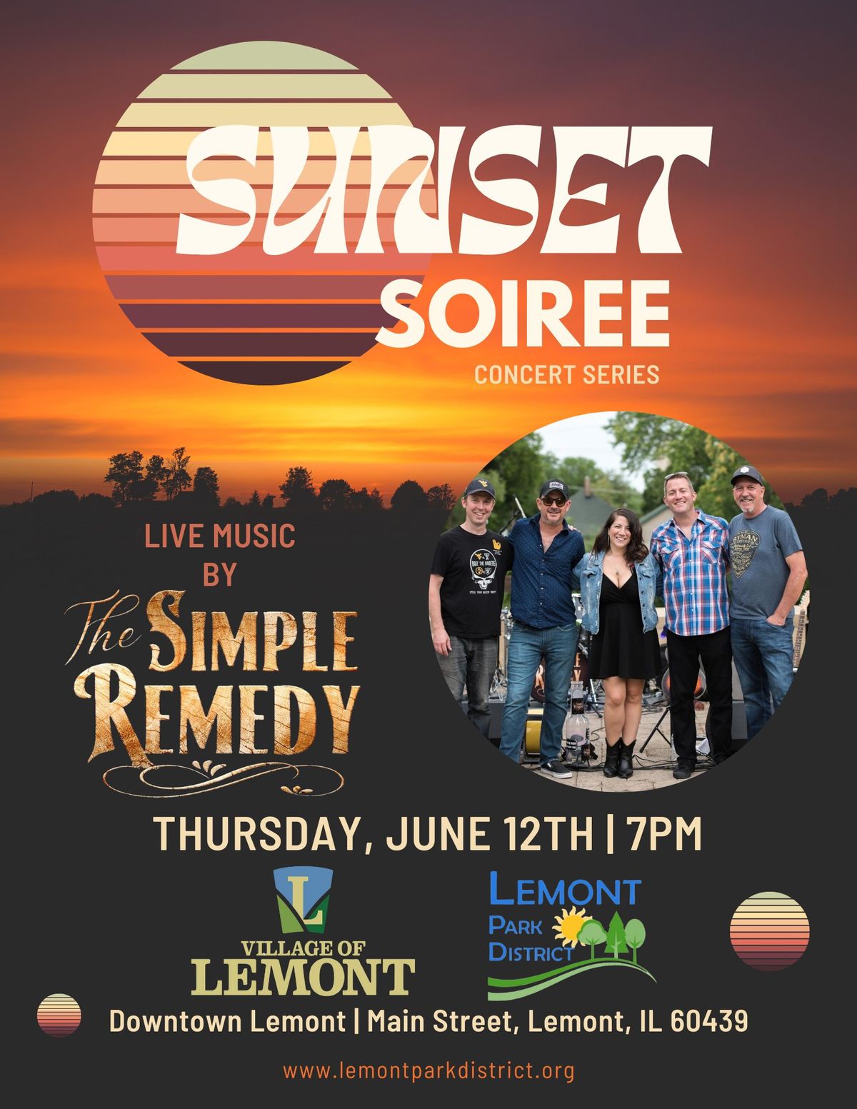 The Simple Remedy at Sunset Soiree Concert Series - Lemont