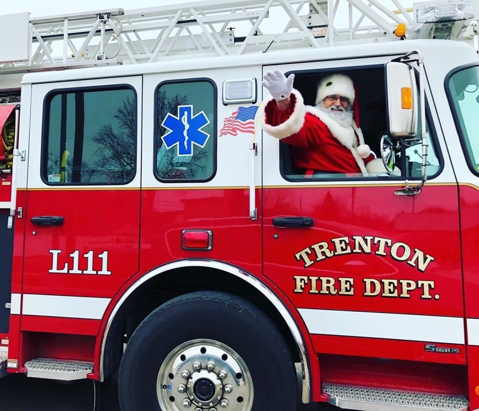 Santa at the Trenton Fire Station.