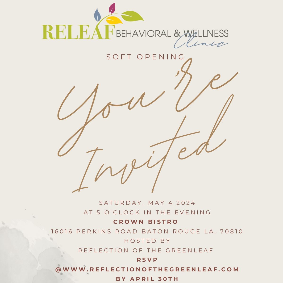 Releaf Behavioral Health and Wellness clinic soft opening 