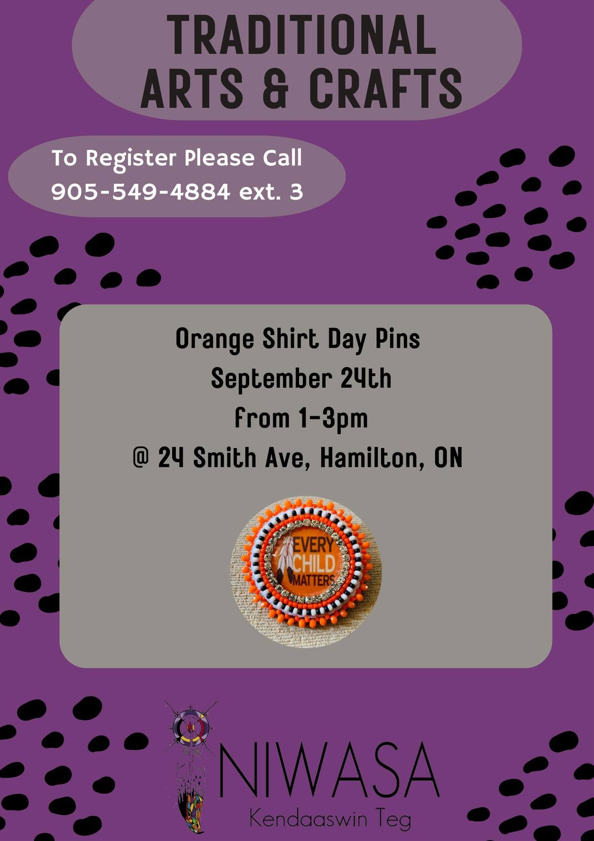 Traditional Arts & Crafts: Orange Shirt Day Pins 