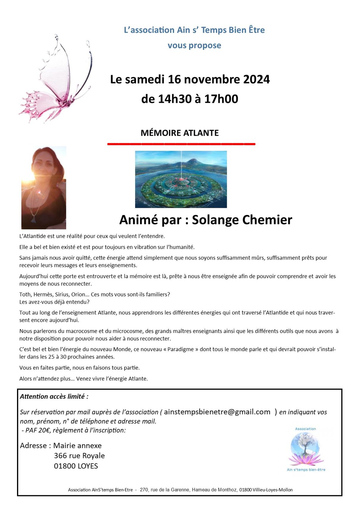 Atelier "MEMOIRE ATLANTE"