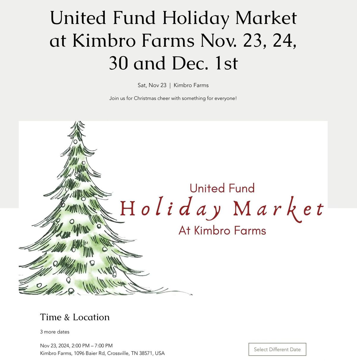 Seasonal Music at the United Fund Holiday Market