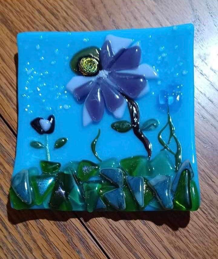 Fused Glass Flower Dish or Wall Hanging Class Sunday, April 21st @ 11am