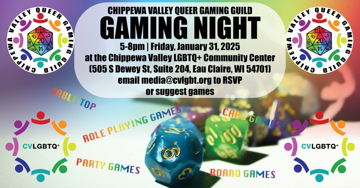 Chippewa Valley Queer Gaming Guild Gaming Night