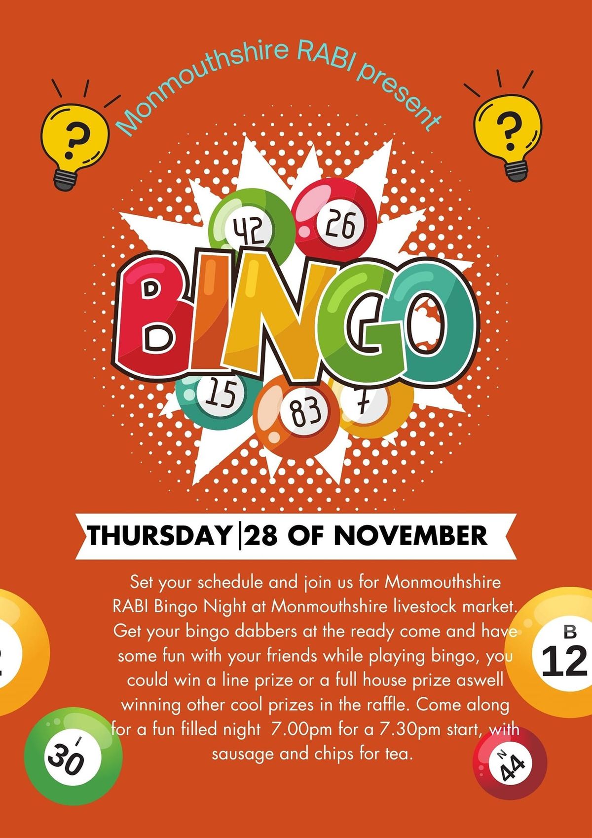 Monmouthshire RABI Bingo Night 