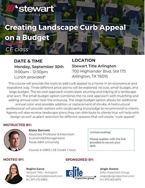 CE Class: Creating Landscape Curb Appeal on a Budget