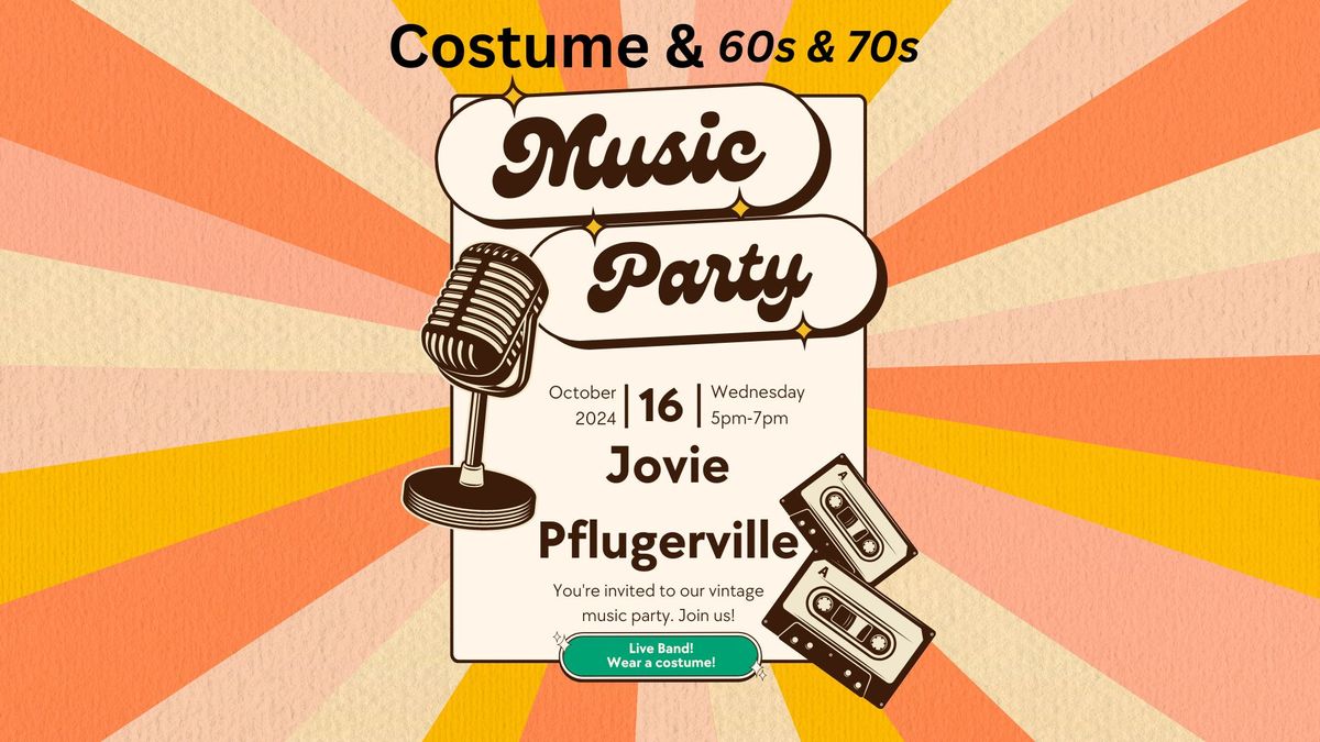 Costume 60s & 70s Music Party Event and Social!