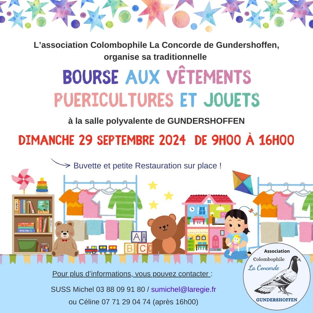 Bourse aux v\u00eatements pu\u00e9ricultures et jouets