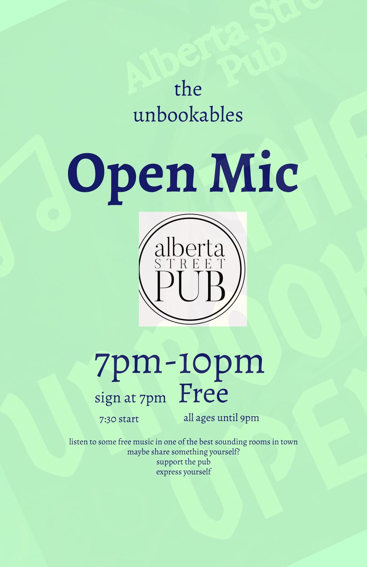 The Unbookables Open Mic