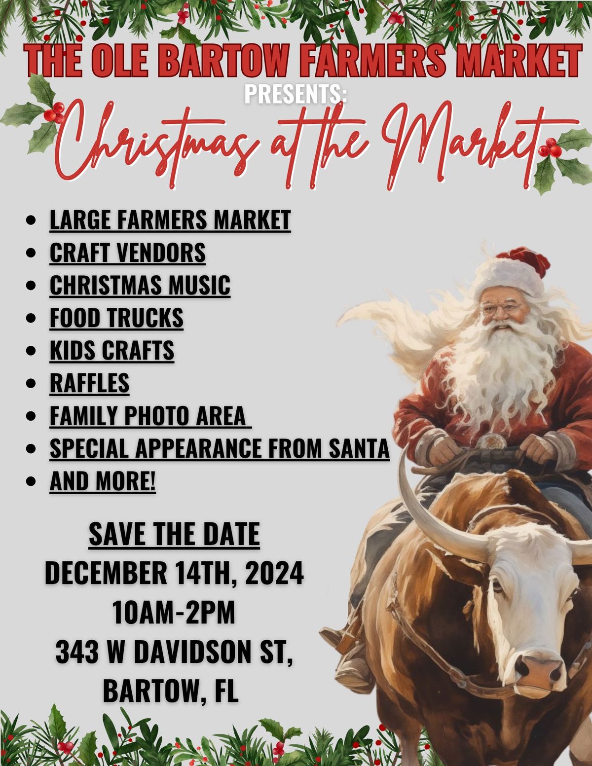 Christmas at the Market- December 14th Bartow FL