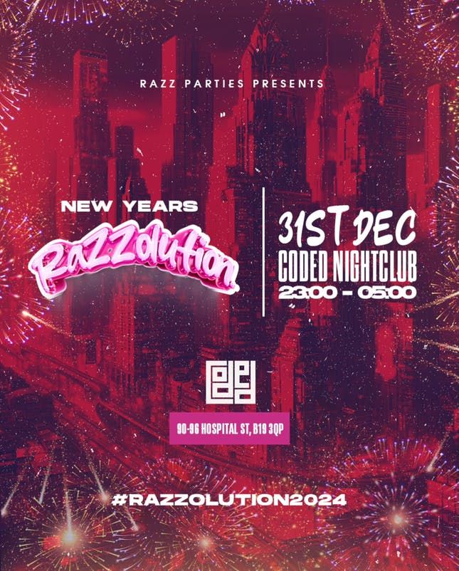 NEW YEARS RAZZOLUTION NYE PARTY \ud83c\udf7e\ud83c\udf89