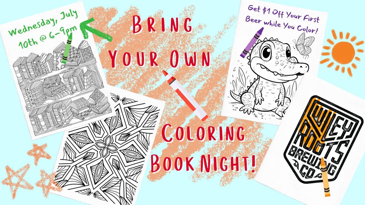 Bring Your Own Coloring Book Night @ Wiley Roots Brewing