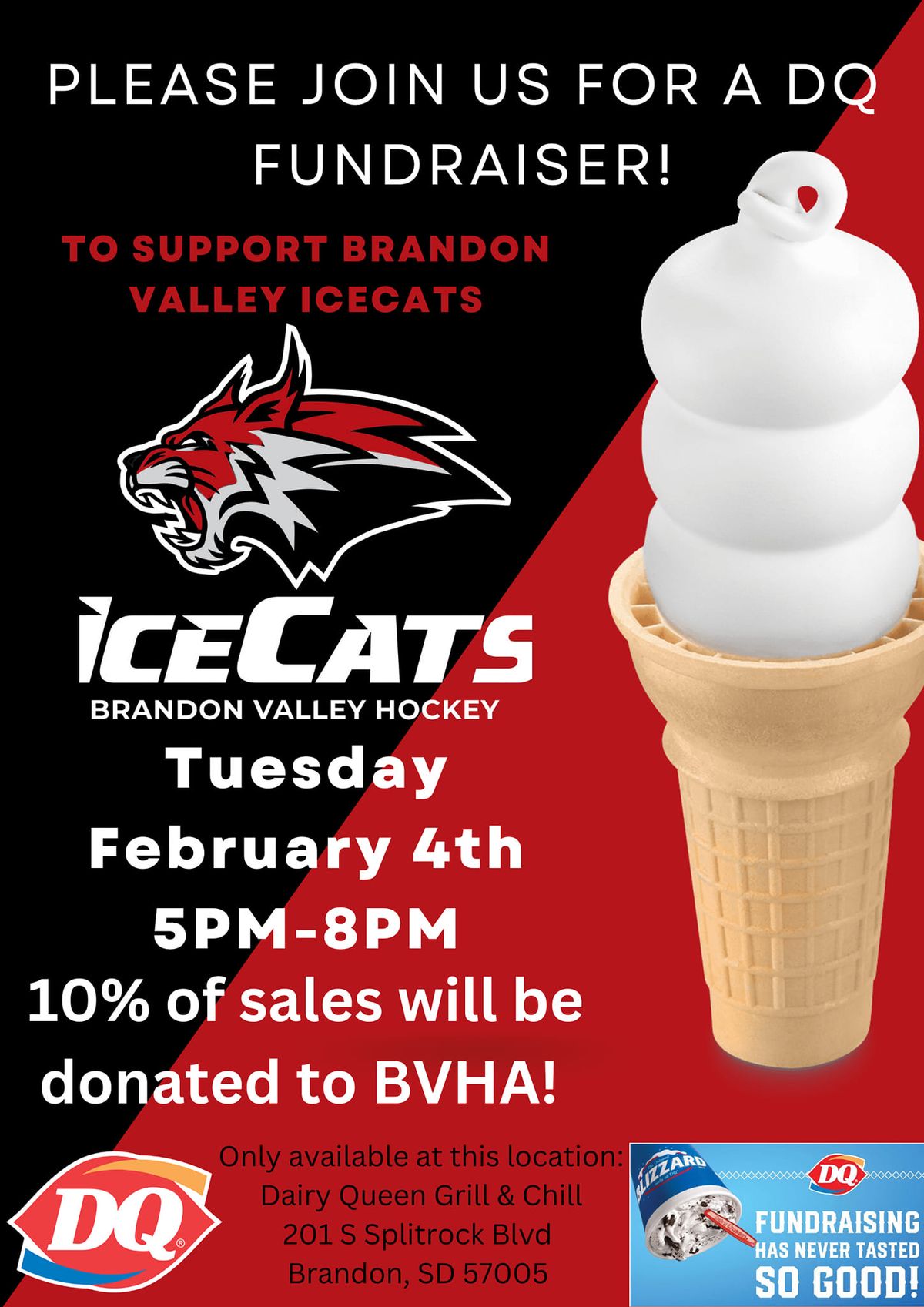 IceCats Dairy Queen Fundraiser