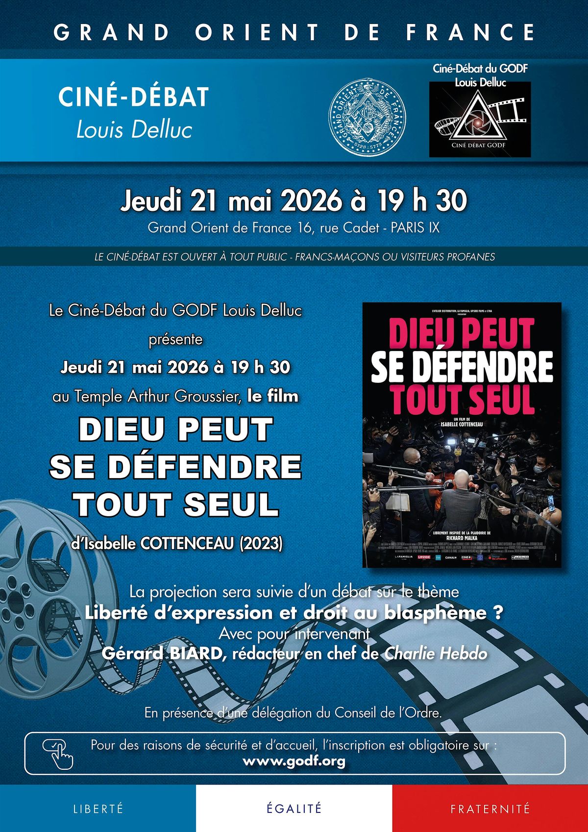 Projection du film " Dieu peut se d\u00e9fendre tout seul " (2023)