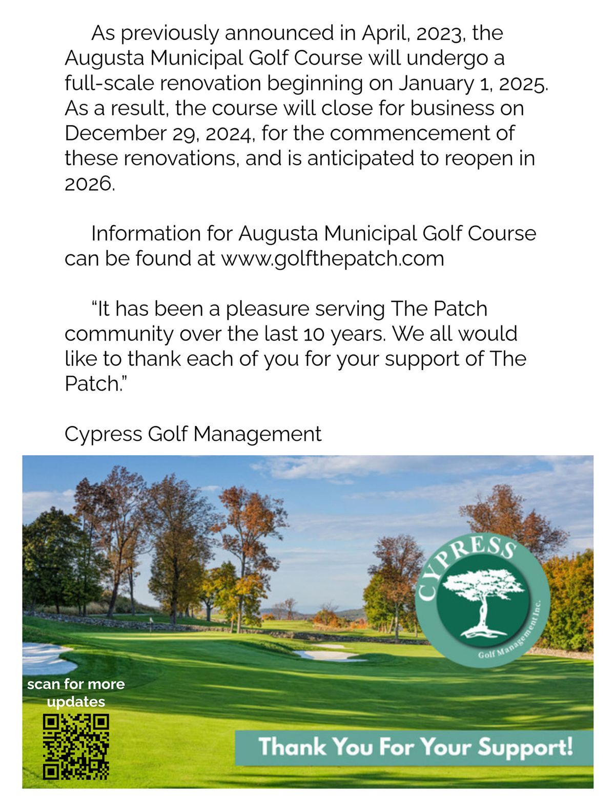 Augusta Municipal Golf Course Renovation