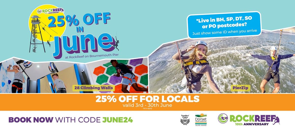 25% off of RockReef for locals this June!