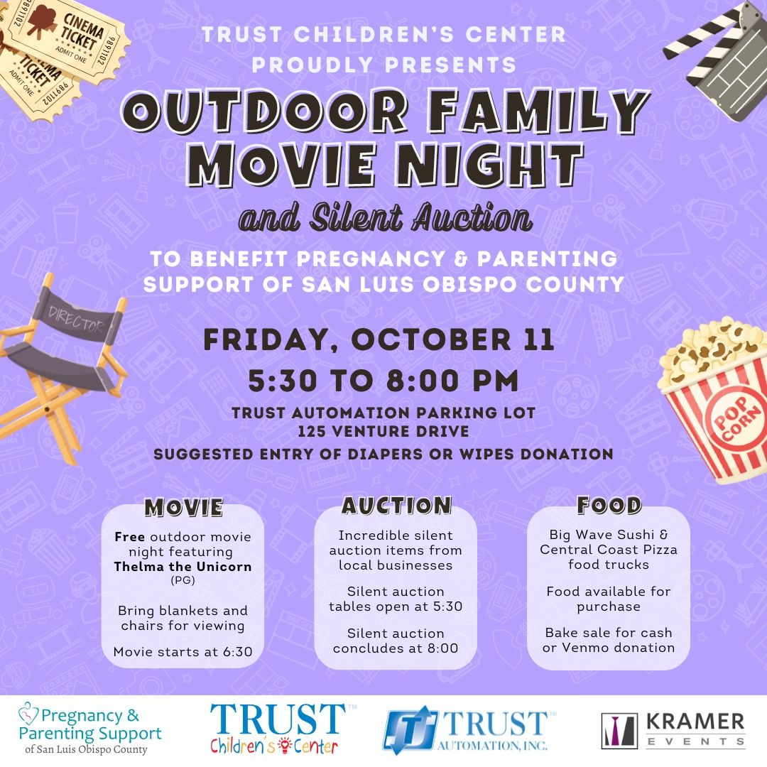 Outdoor Family Movie Night and Silent Auction to Benefit Pregnancy & Parenting Support