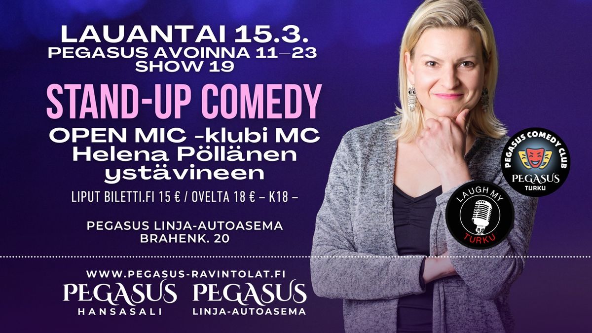 Pegasus Stand Up -klubi - Helena P\u00f6ll\u00e4nen ja yst\u00e4v\u00e4t