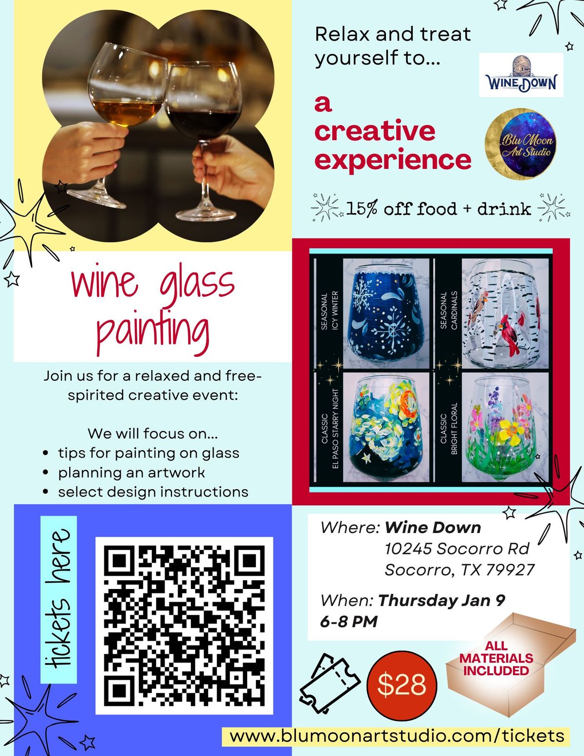 Wine Glass Paint and Sip @ Wine Down