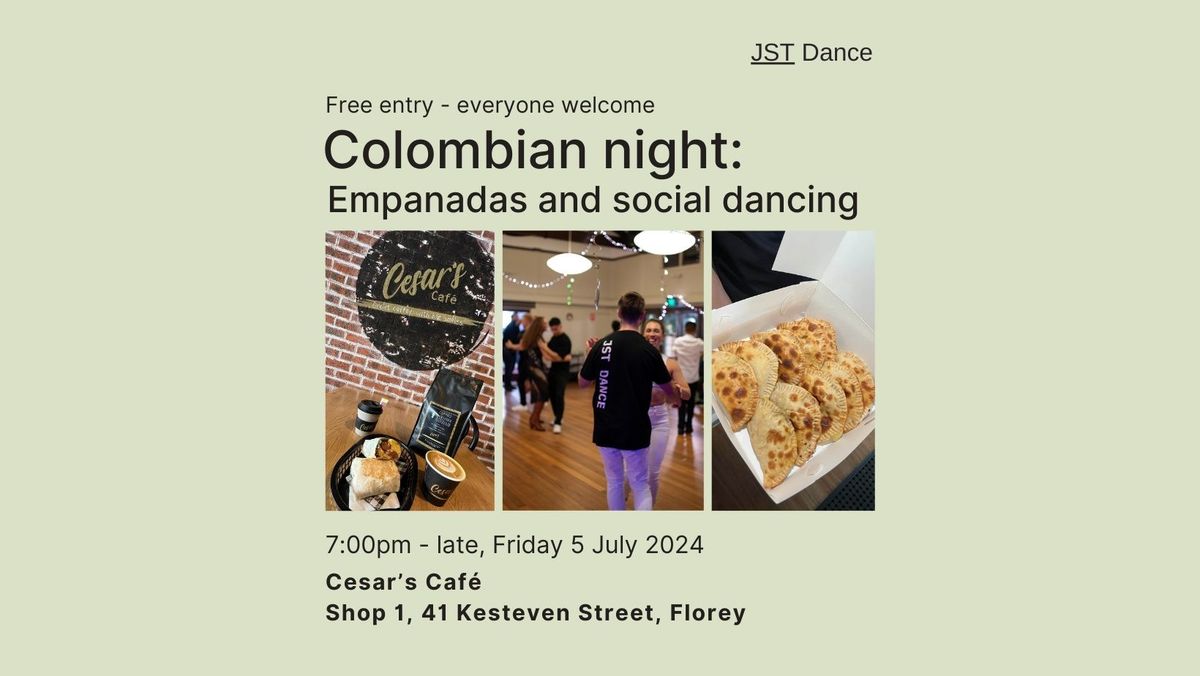 Colombian night: Empanadas and social dancing