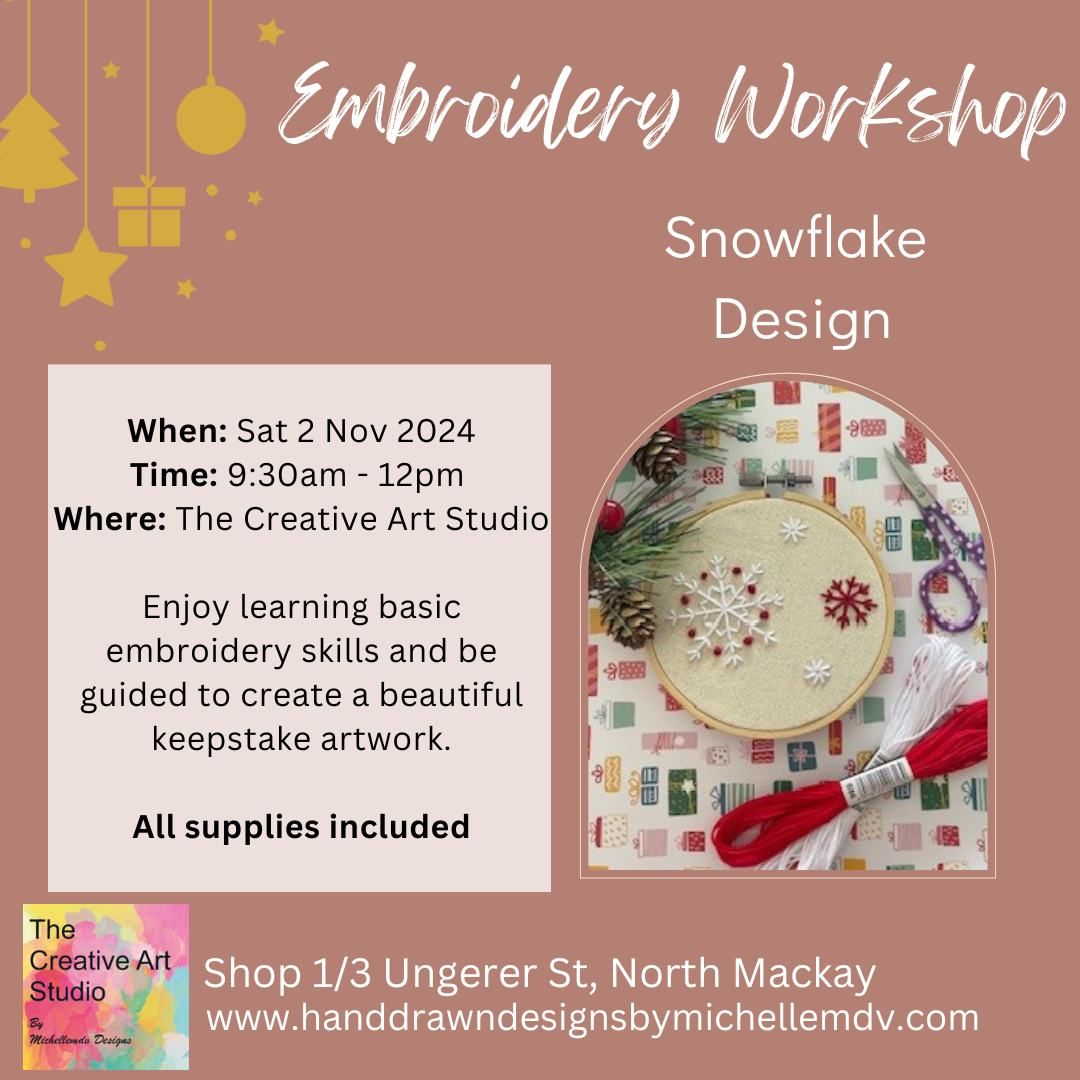 Sat 2 Nov - Embroidery Snowflake Design