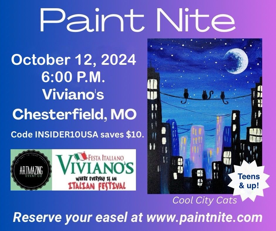 10\/12\/2024 Paint Nite at Viviano\u2019s in Chesterfield, MO