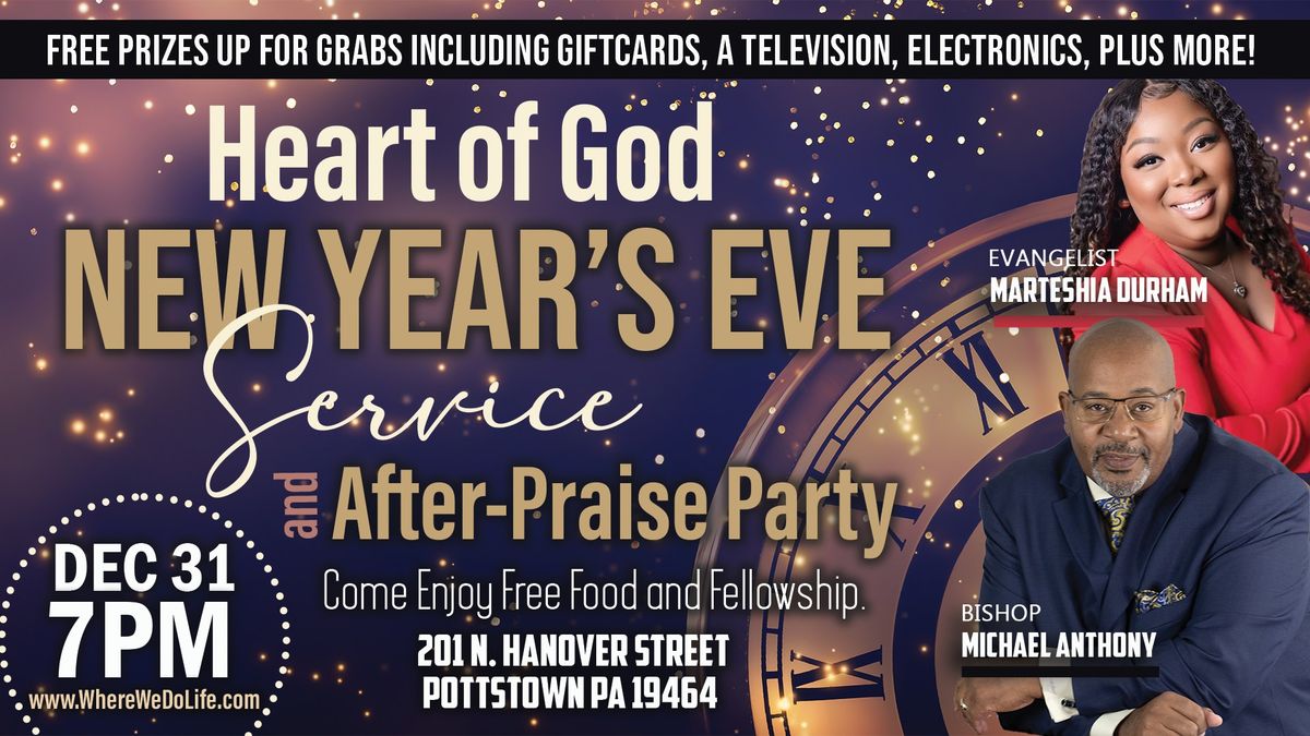 12\/31 @ 7PM: New Year's Eve Service & After-Praise Party | FREE Food | We're Giving Away Prizes!!!