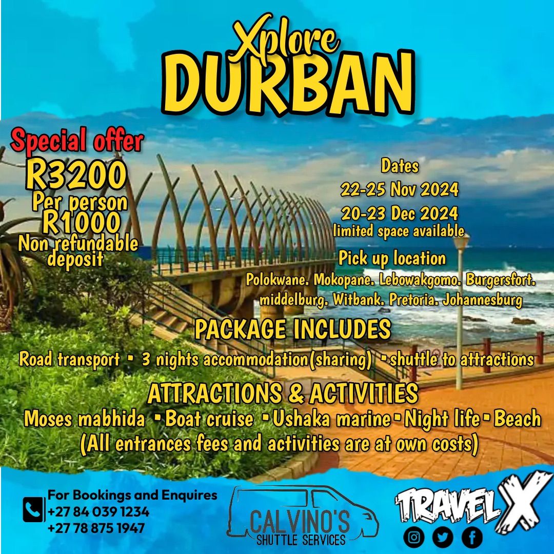 Durban tour 22-25 Nov 2024