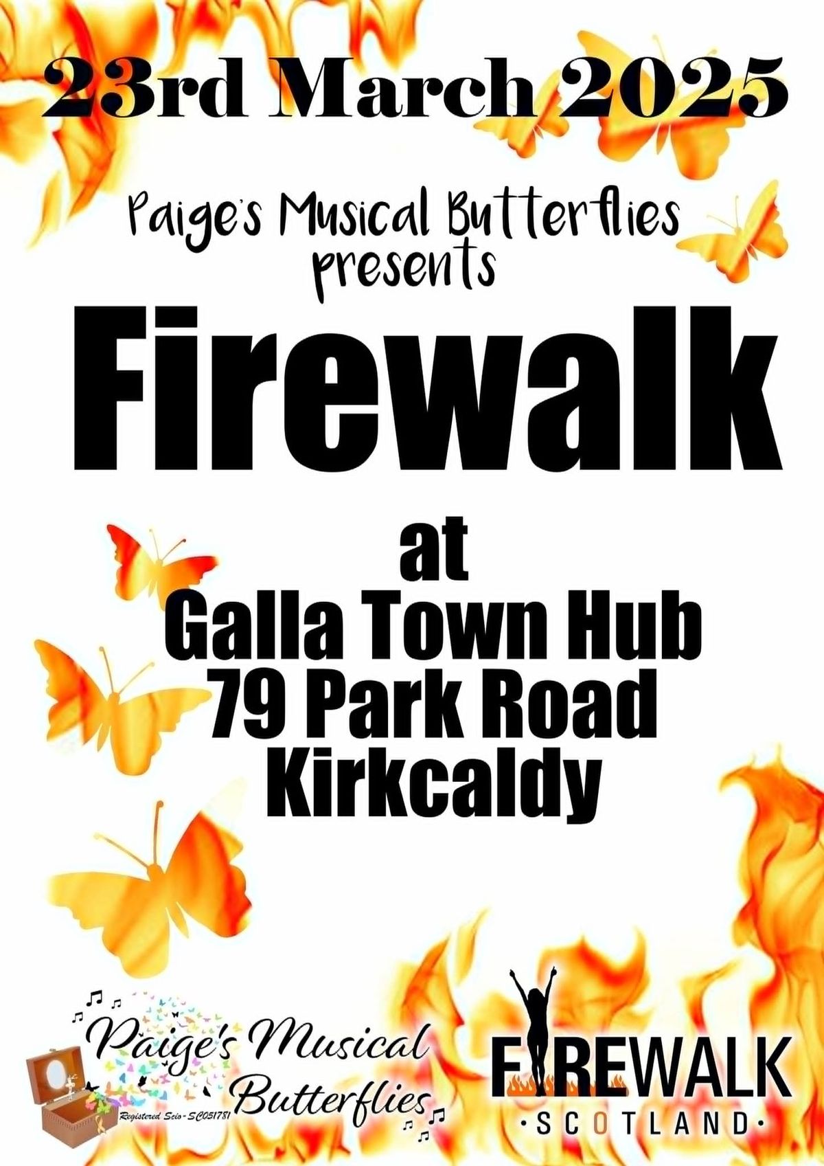 Sponsored charity fire walk