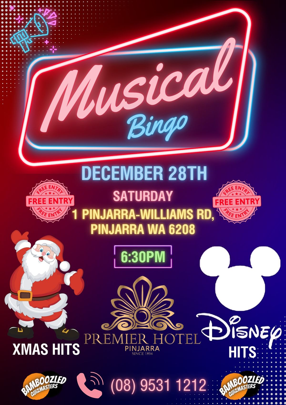 MUSICAL BINGO at Premier Hotel Pinjarra!