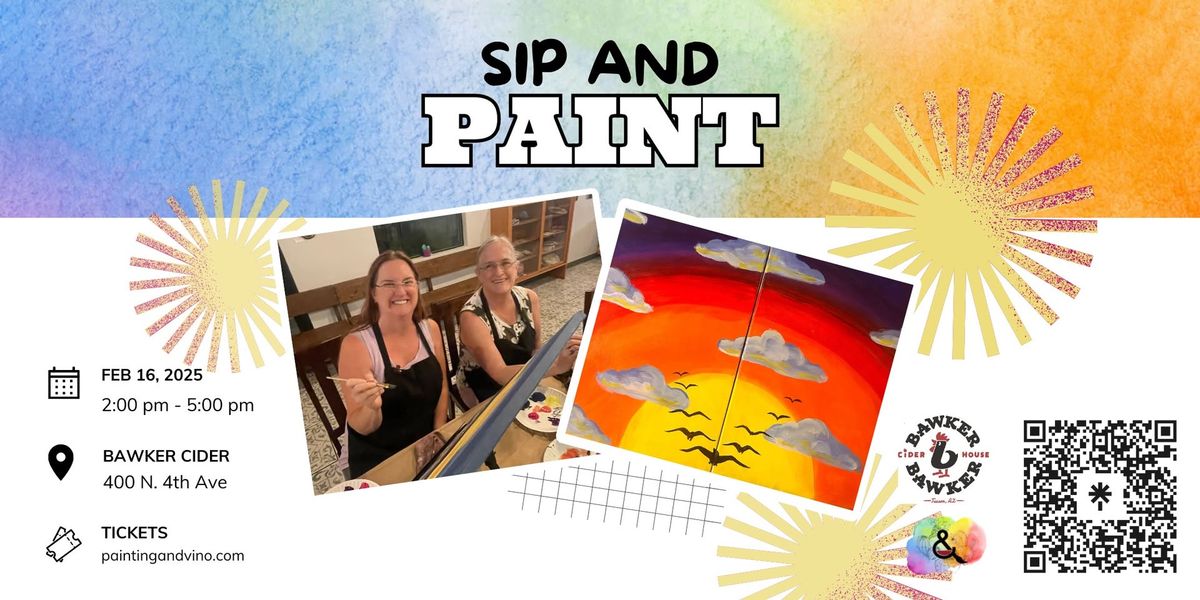 Partner Sunset Paint and Sip at Bawker Cider