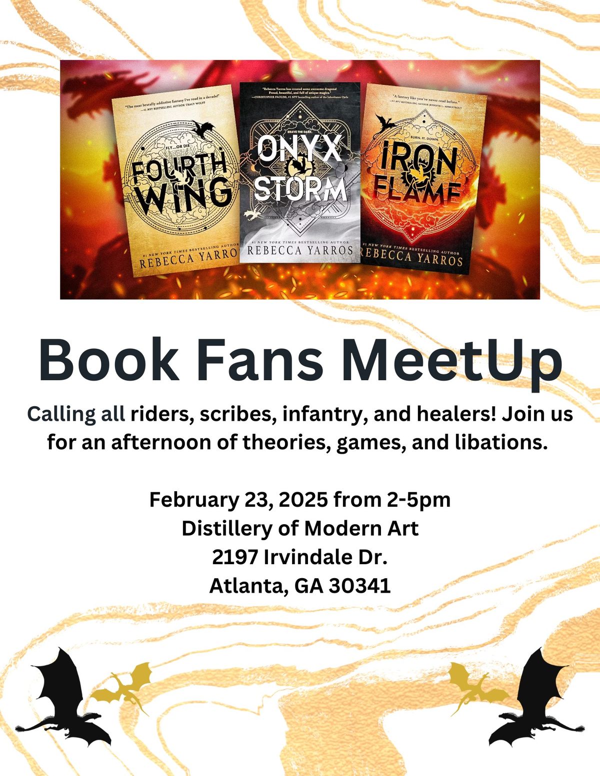 Atlanta Onyx Storm, Fourth Wing & Iron Flame Book Fans MeetUp Event