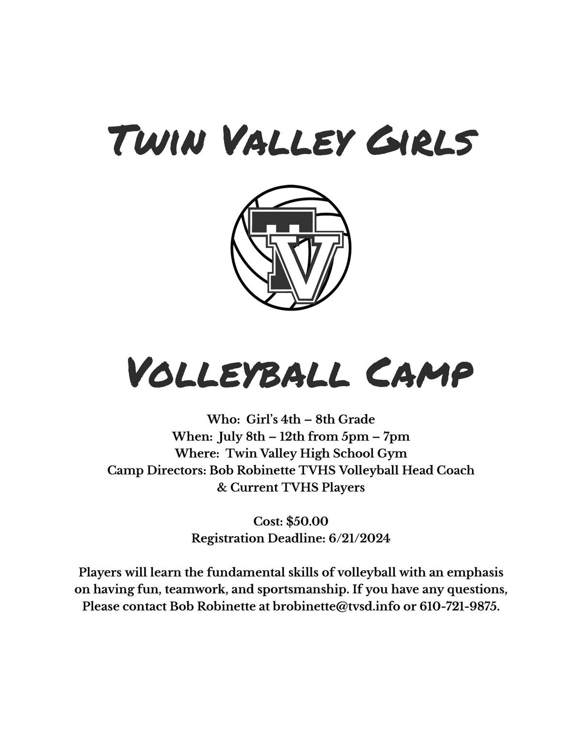TVHS Girl's Volleyball Camp