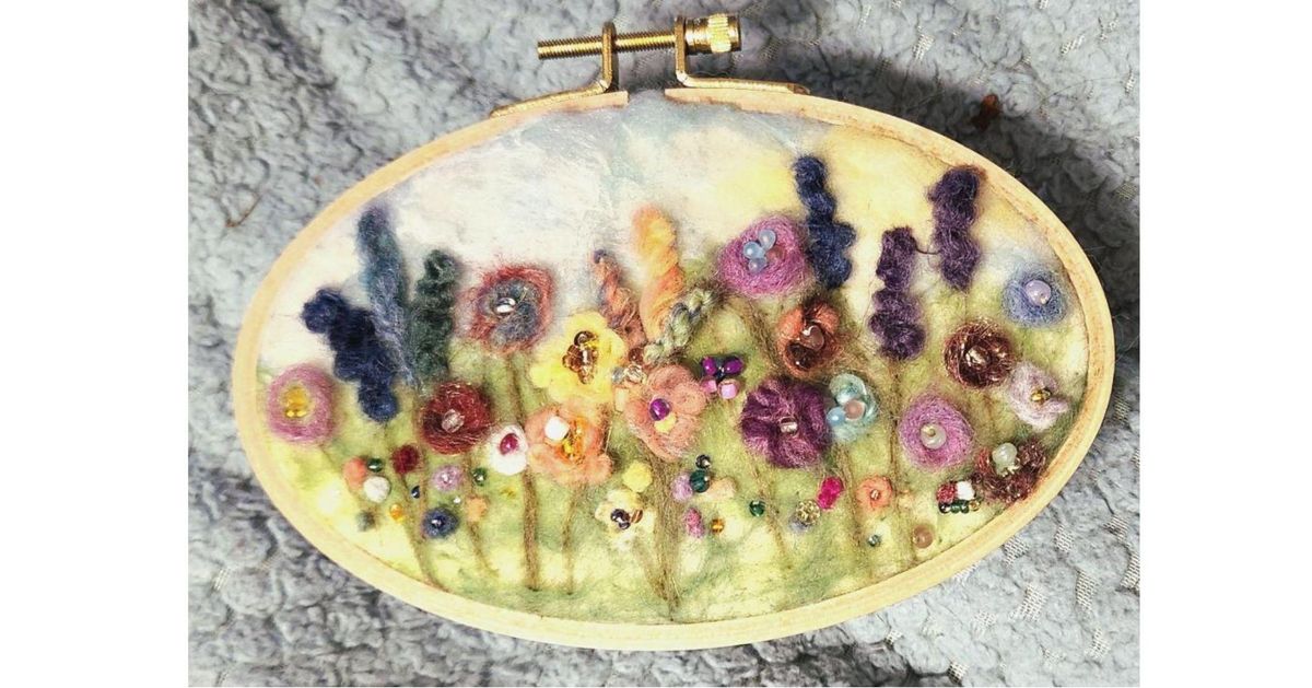 **CLASS IS FULL**  Painting with Wool: A Field of Wildflowers