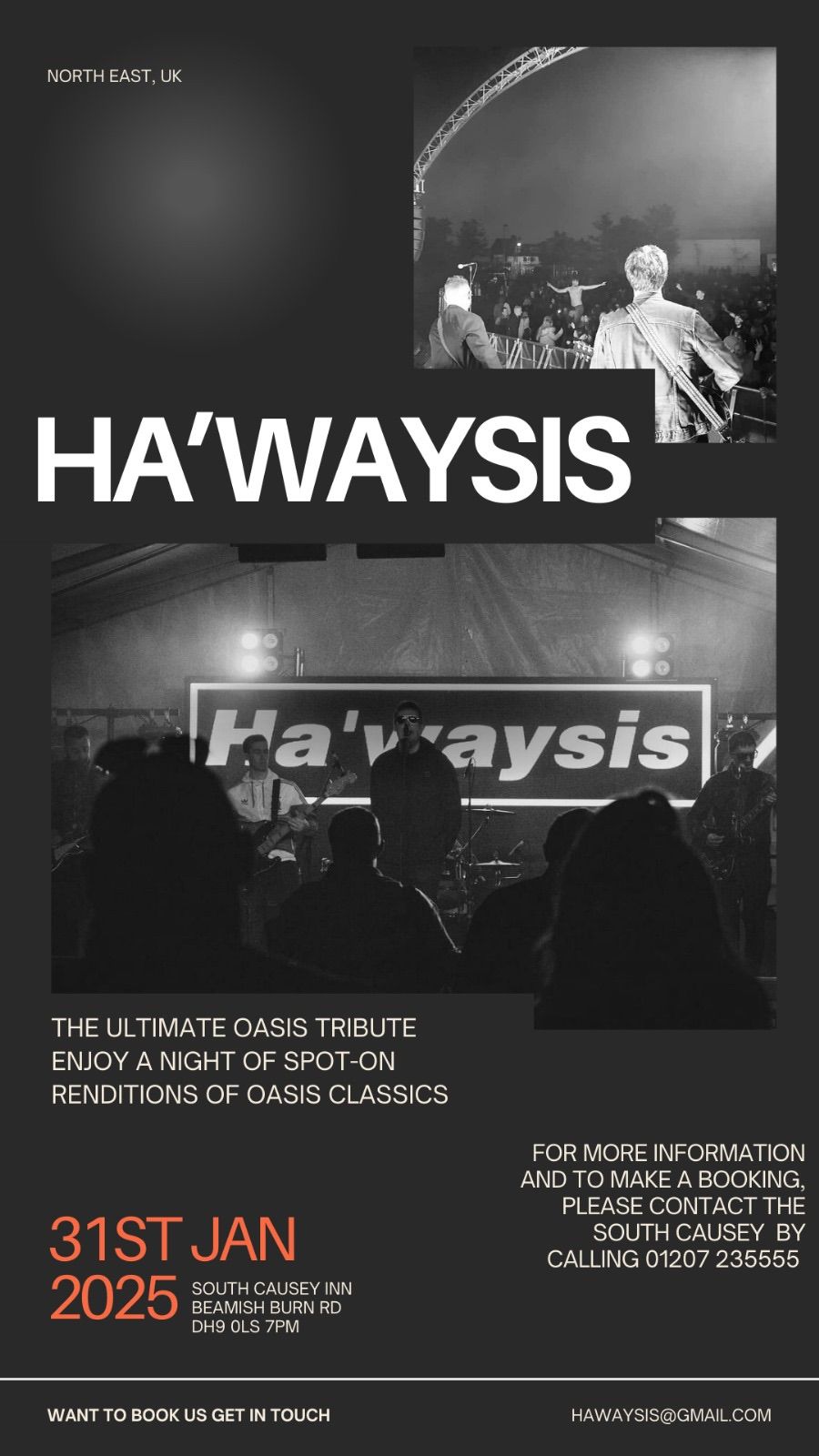 Hawaysis live at the South Causey Inn