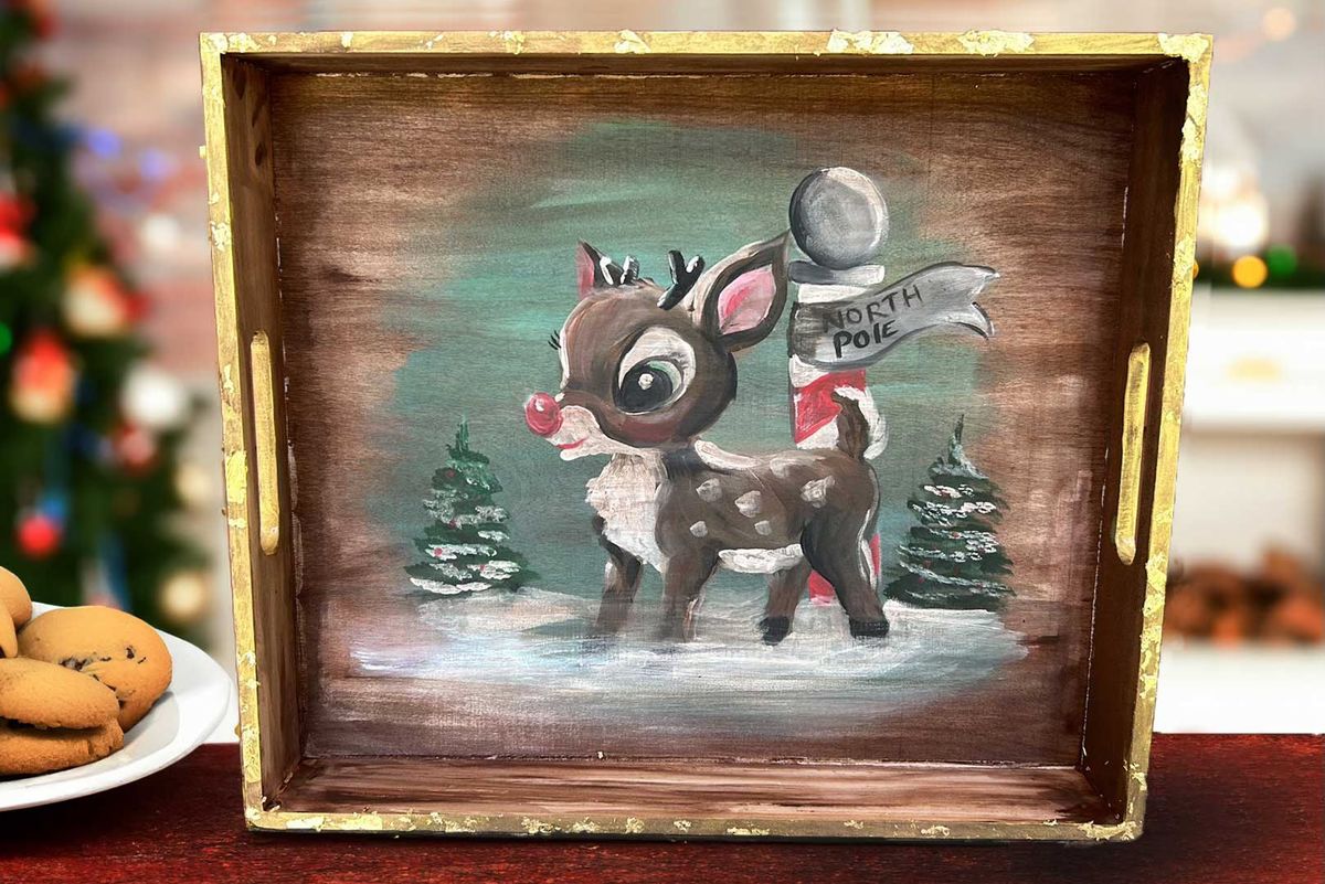 Rudolph Cookie Tray Paint Class at Kindred