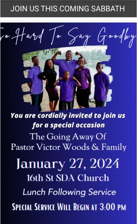 Farewell - Pastor Victor Woods & Family