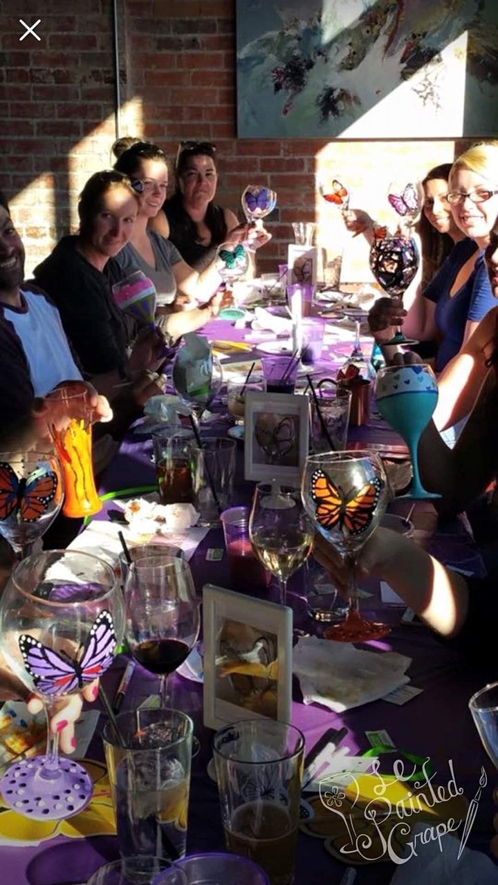 Wine Glass Painting Class held at MELT, MELT Huntsville, 7 July 2021