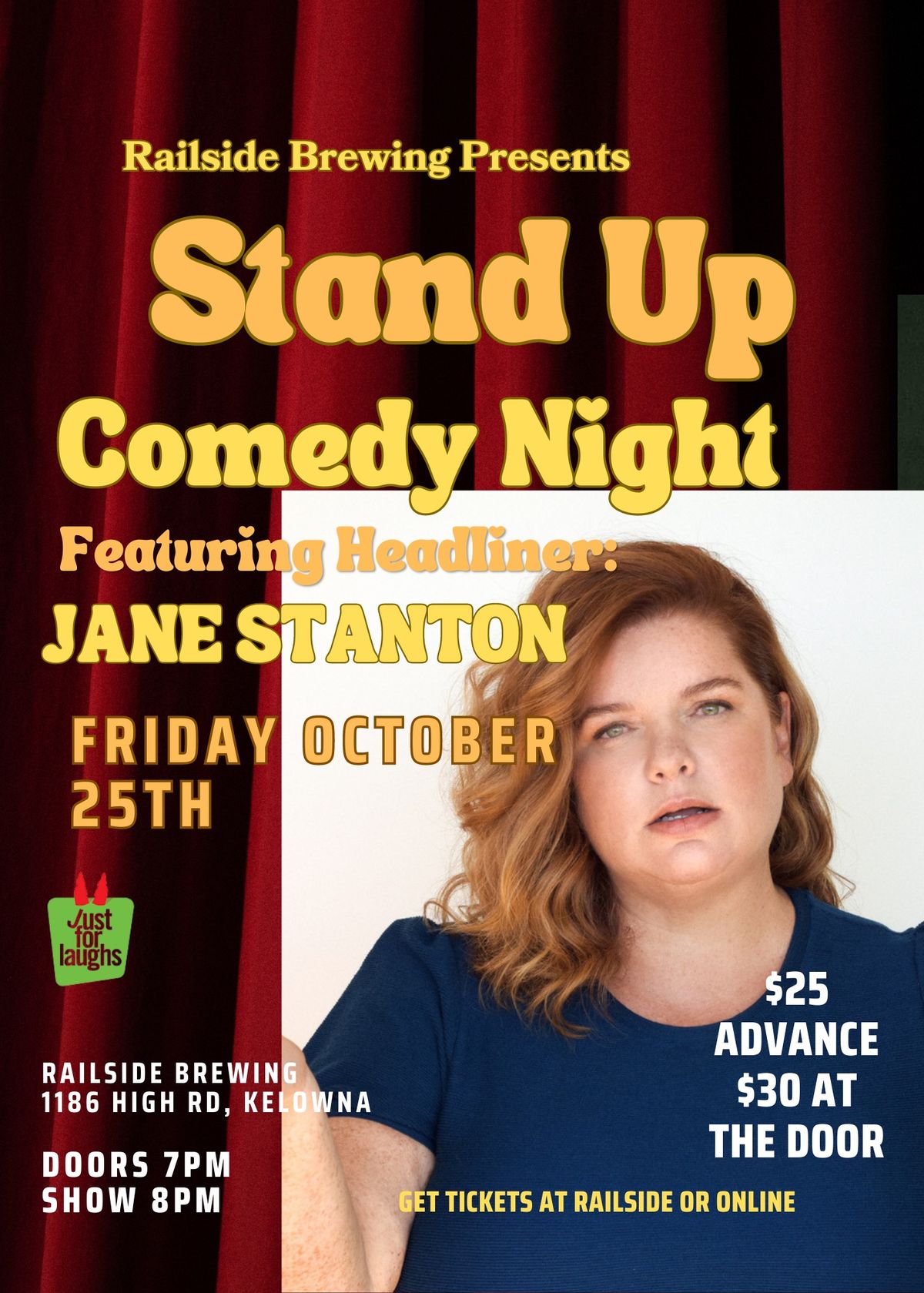 Standup Comedy Night at Railside Featuring JANE STANTON!