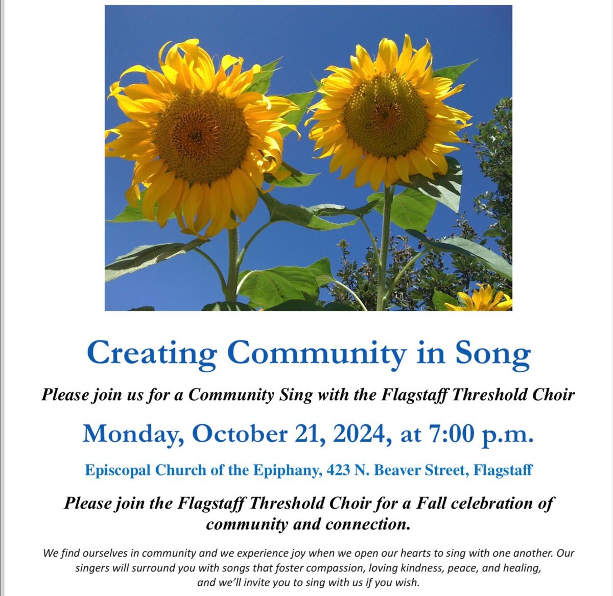 Flagstaff Threshold Choir Community Sing