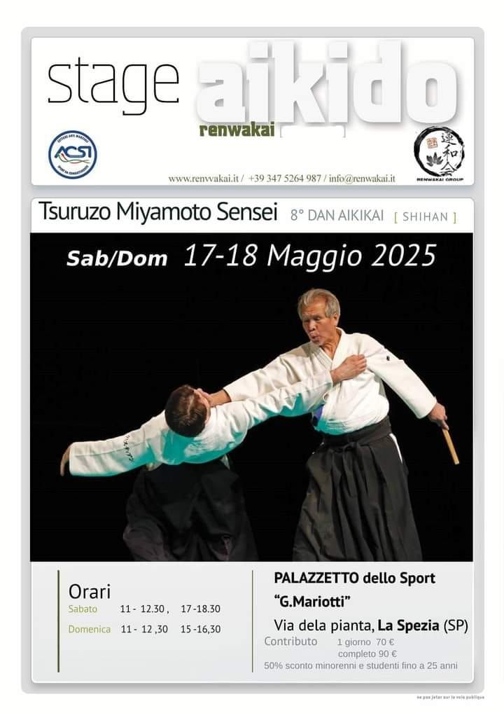 Stage organizzato da Renwakai Italia con il  M. MIYAMOTO  a LA SPEZIA il 17 e 18 Maggio 2025