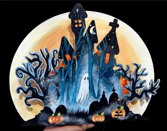 A haunted house paint night