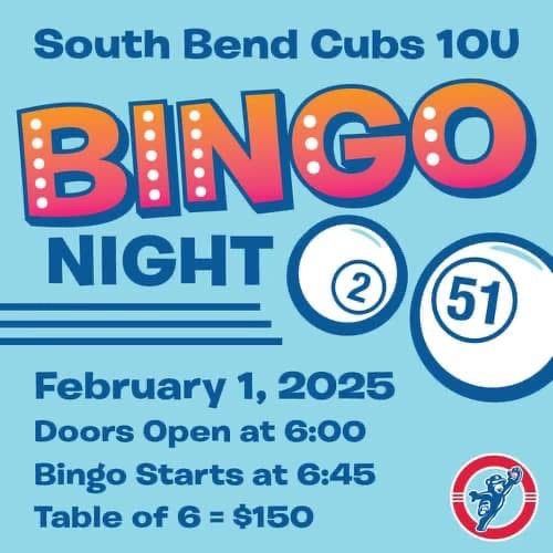 South Bend Cubs 10U Bingo Night