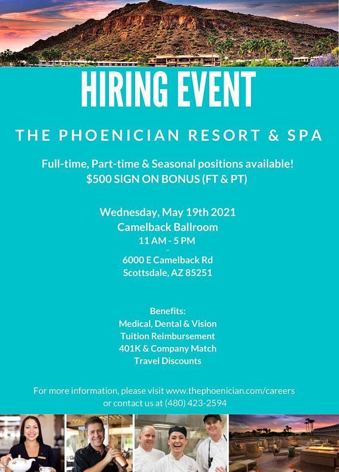 Marriott International Job Fair May 19th, 2021, The Phoenician, a