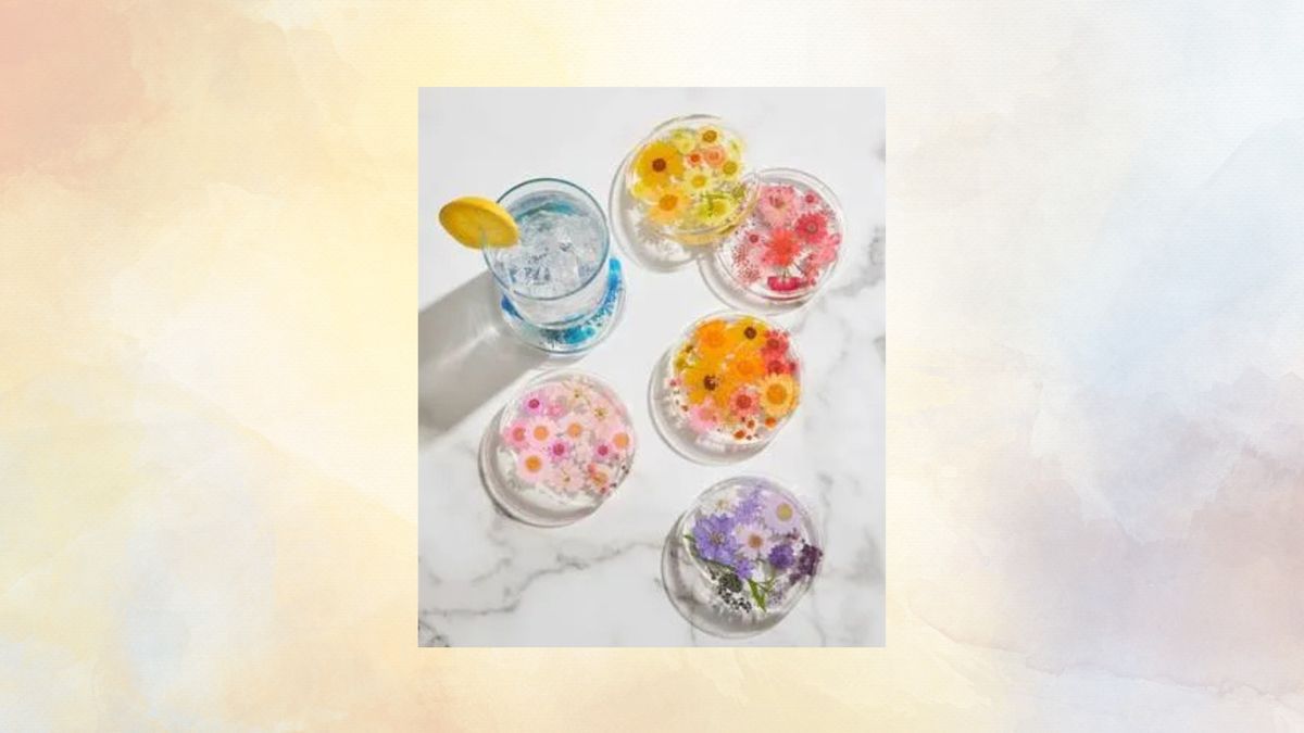 Floral Resin Coasters - Set of 4