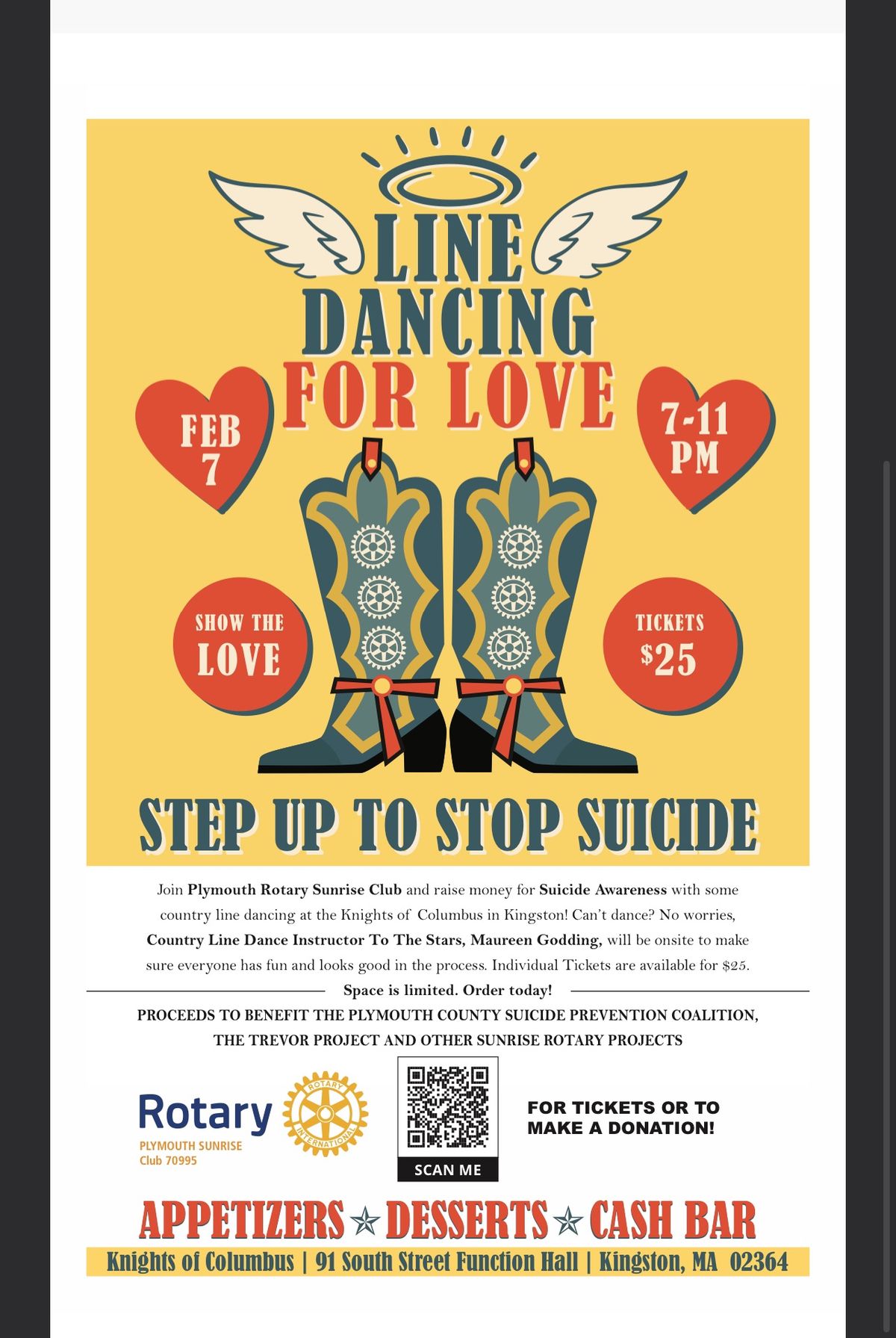 Plymouth Sunrise Rotary\u2019s LINE DANCING for LOVE